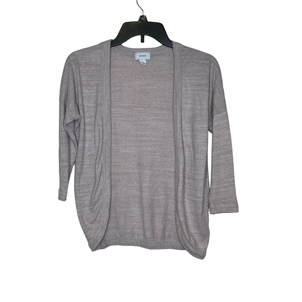 Old Navy Women's Cardigan Open Front 3/4 Sleeve Tight-Knitted Gray Sz. Small